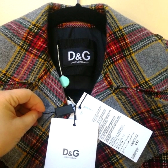 ❤️NWT❤️ Authentic D&G 100% Wool Plaid Coat - Picture 7 of 13